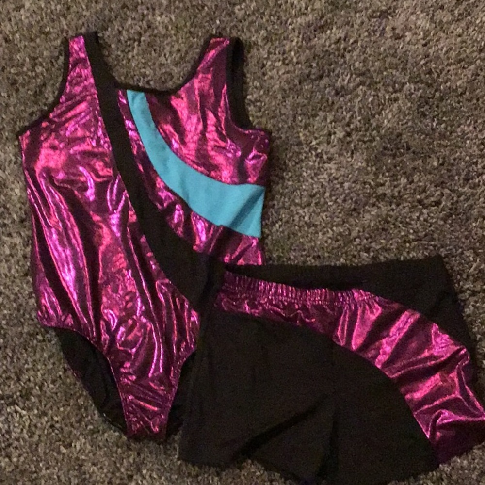 Gymnastics leotard with matching shorts